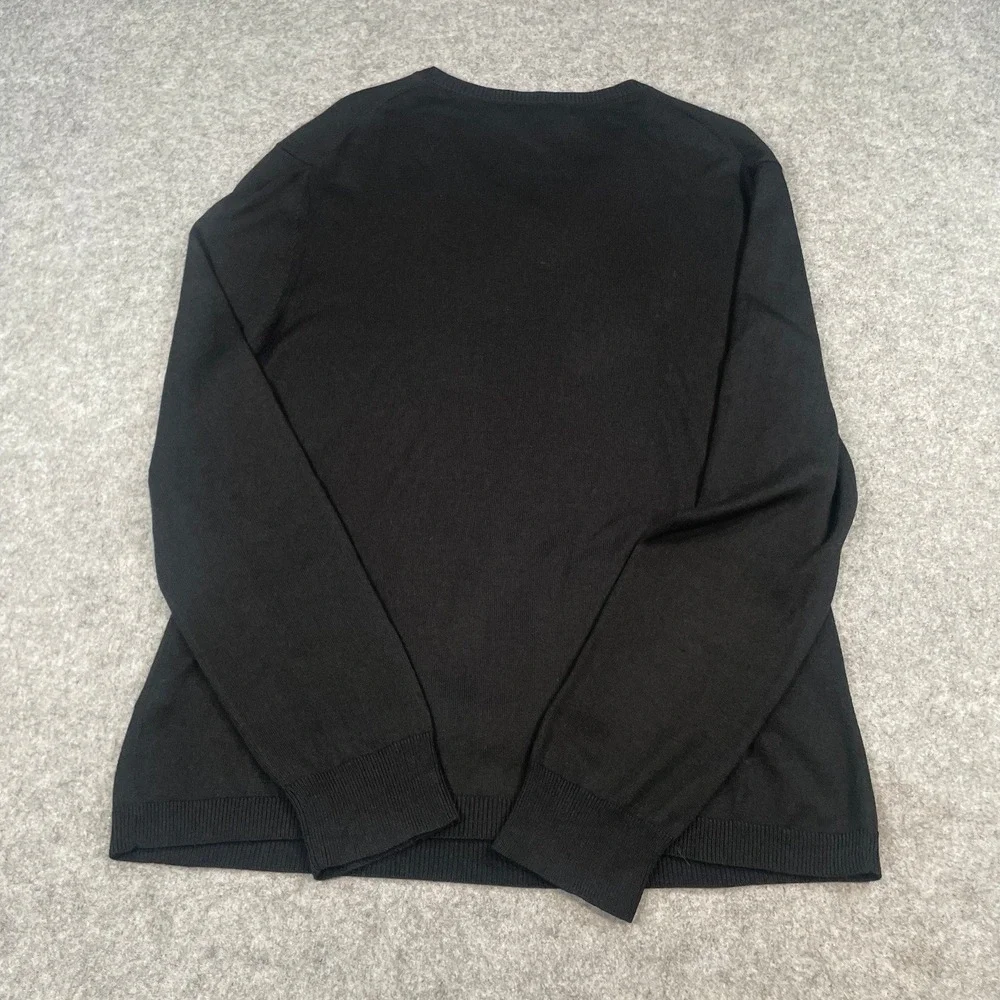 Banana Republic SILK CASHMERE Mens Sweater M Black Office Casual V-neck